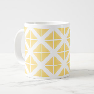 Yellow Trendy Triangle Pattern Large Coffee Mug