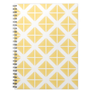 Yellow Trendy Triangle Pattern Spiral Notebook
