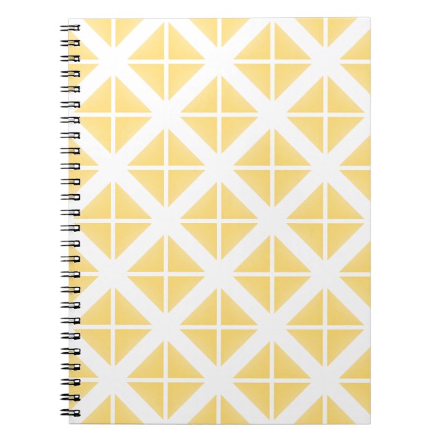 Yellow Trendy Triangle Pattern Spiral Notebook (Front)