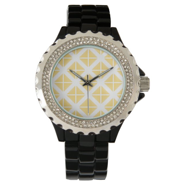 Yellow Trendy Triangle Pattern Watch (Front)