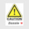 Yellow triangle caution sign vinyl stickers