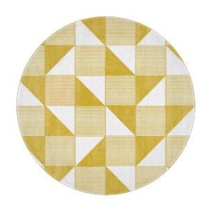 Yellow Triangles: Linear Seamless Pattern. Cutting Board
