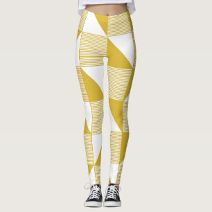 Yellow Triangles: Linear Seamless Pattern. Leggings