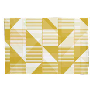 Yellow Triangles: Linear Seamless Pattern. Pillowcase