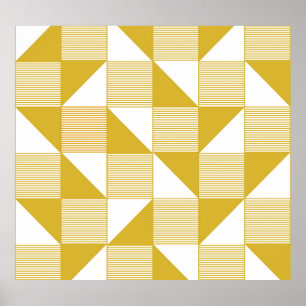 Yellow Triangles: Linear Seamless Pattern. Poster