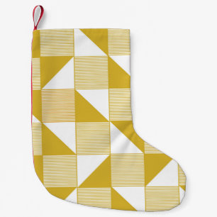 Yellow Triangles: Linear Seamless Pattern. Small Christmas Stocking