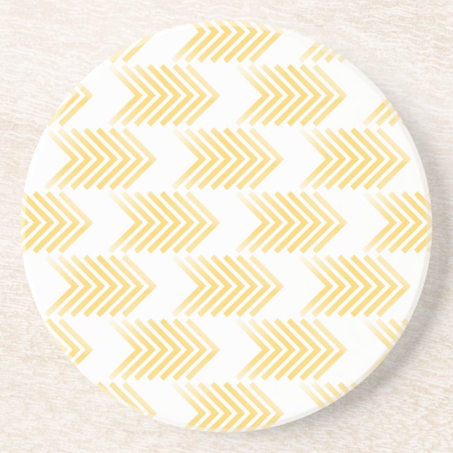 Yellow Tribal Arrow Pattern Coaster (Front)