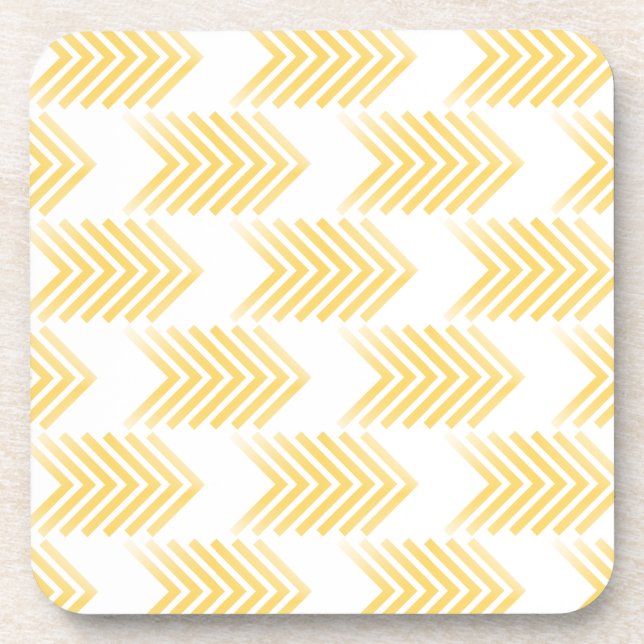 Yellow Tribal Arrow Pattern Coaster (Front)