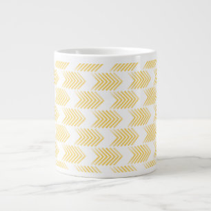 Yellow Tribal Arrow Pattern Large Coffee Mug