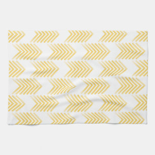 Yellow Tribal Arrow Pattern Tea Towel