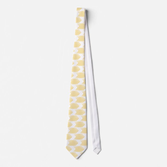 Yellow Tribal Arrow Pattern Tie (Front)