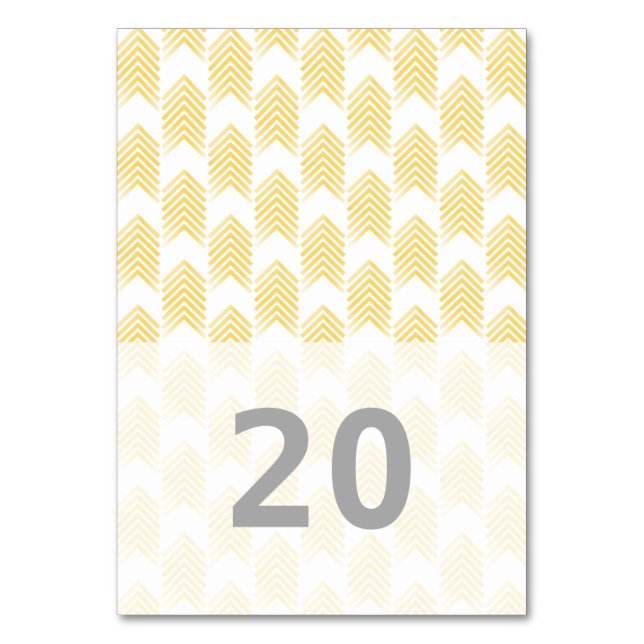 Yellow Tribal Arrows Table Card (Front)