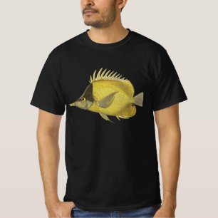 Yellow Tropical Chelmon Longirostris, Vintage Fish T-Shirt