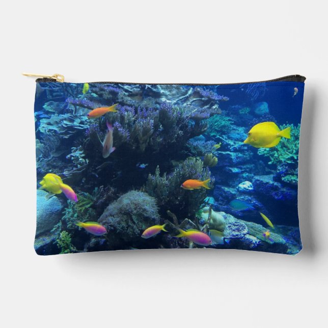 Yellow Tropical Fish Underwater Photo Accessory Pouch (Front)