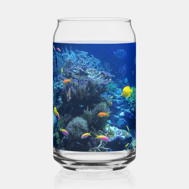 Yellow Tropical Fish Underwater Photo Can Glass (Front)