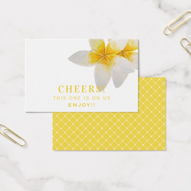 Yellow Tropical Flowers | Wedding Drink Ticket (Office)