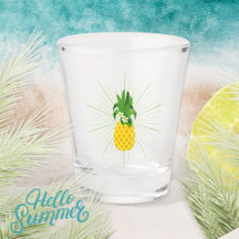 Yellow Tropical Pineapple Shot glass
