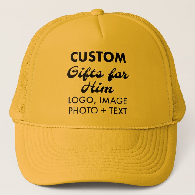 Yellow Trucker Hat Custom Gifts for Him (Front)