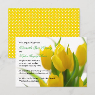 Yellow Tulip - 3x5 Wedding Announcement