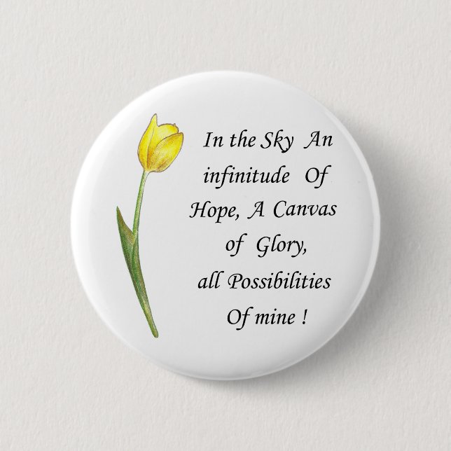 Yellow Tulip 6 Cm Round Badge (Front)