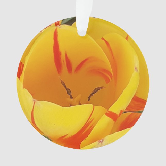 Yellow Tulip Acrylic Ornament (Front)