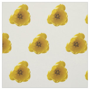 Yellow Tulip Floral Patterned Fabric