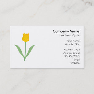 Yellow Tulip Flower. Business Card