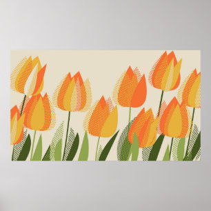 Yellow tulip flower poster