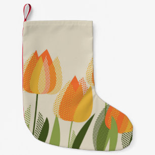Yellow tulip flower small christmas stocking