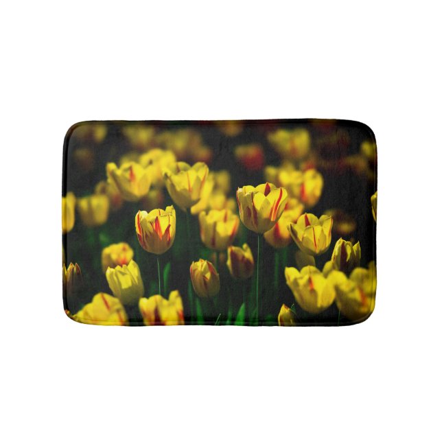 Yellow tulip flowers bath mat (Front)
