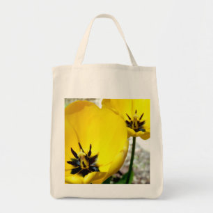 Yellow Tulip Grocery Tote Bag