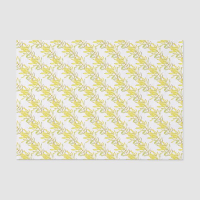 Yellow tulip leucadendron watercolor tissue tissue paper (Front)