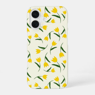 Yellow Tulip Pattern iPhone 16 Case