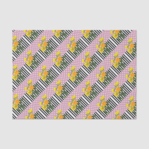 yellow tulip polka dot pattern tissue paper