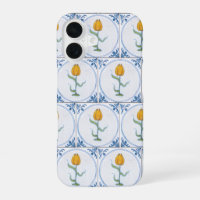 Yellow Tulip Vintage Delft Art Paper Coaster
