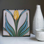 Yellow Tulip Wall Decor Art Nouveau Art Deco Ceram Tile<br><div class="desc">Welcome to CreaTile! Here you will find handmade tile designs that I have personally crafted and vintage ceramic and porcelain clay tiles, whether stained or natural. I love to design tile and ceramic products, hoping to give you a way to transform your home into something you enjoy visiting again and...</div>