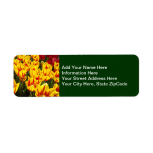Yellow Tulips Address Labels custom Floral Tulip