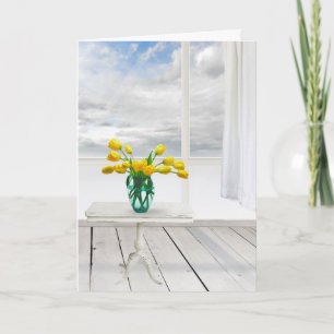 Yellow Tulips and Window Birthday Card