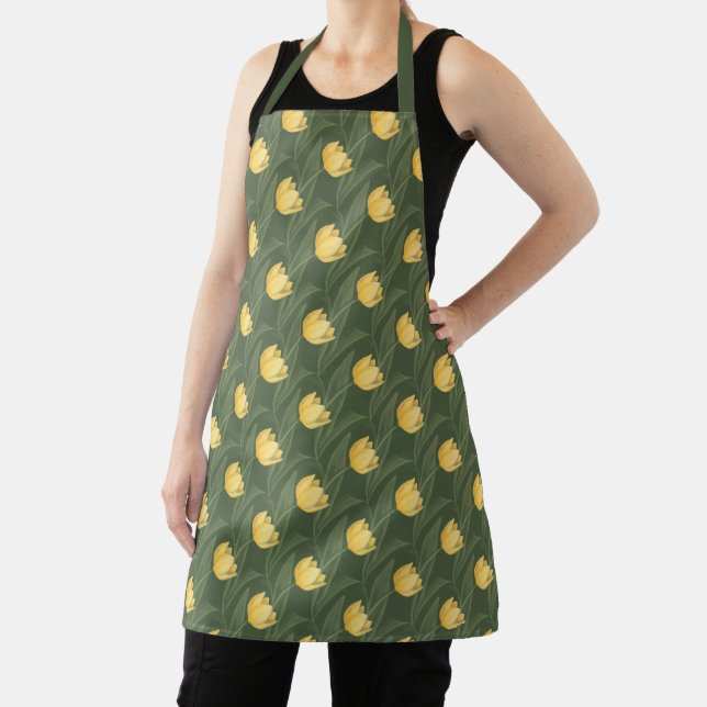 Yellow Tulips Apron Spring Tulip Art Apron (Insitu)