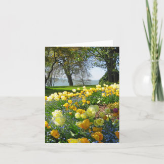 Yellow Tulips & Forget-me-nots Note Card