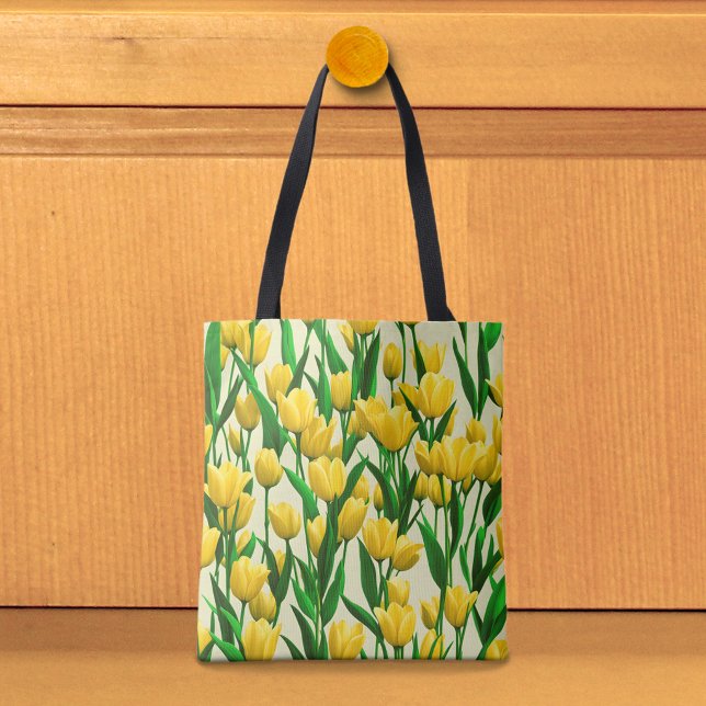 Yellow Tulips Image No. 2 Tote Bag (Tote bag with yellow tulips)