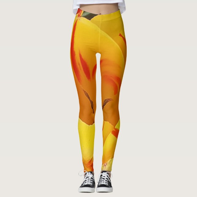 Yellow Tulips Leggings (Front)