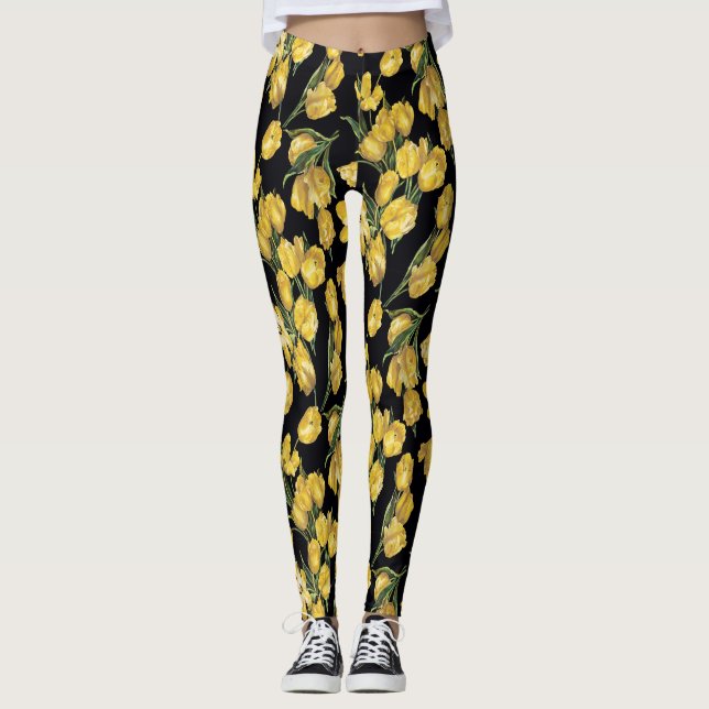 Yellow Tulips Leggings (Front)