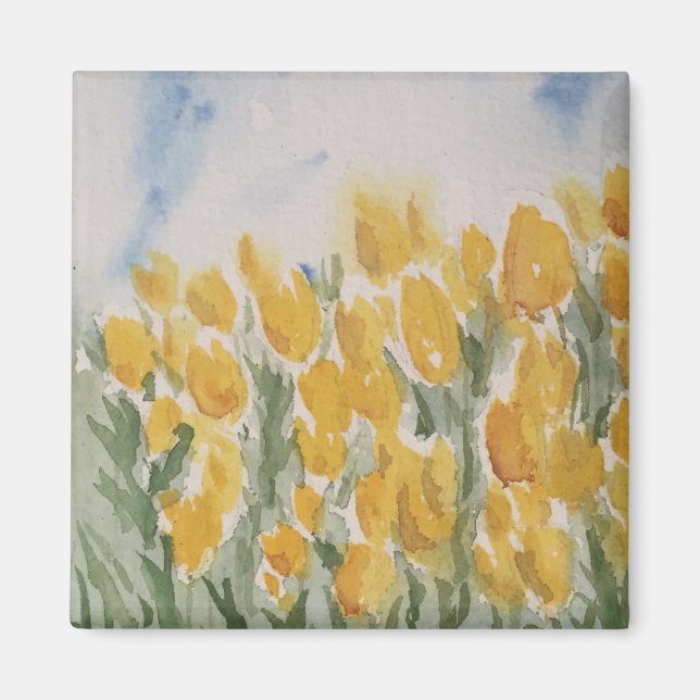 Yellow tulips magnet (Front)