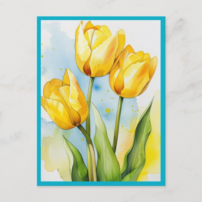 YELLOW TULIPS Postcard (Front)