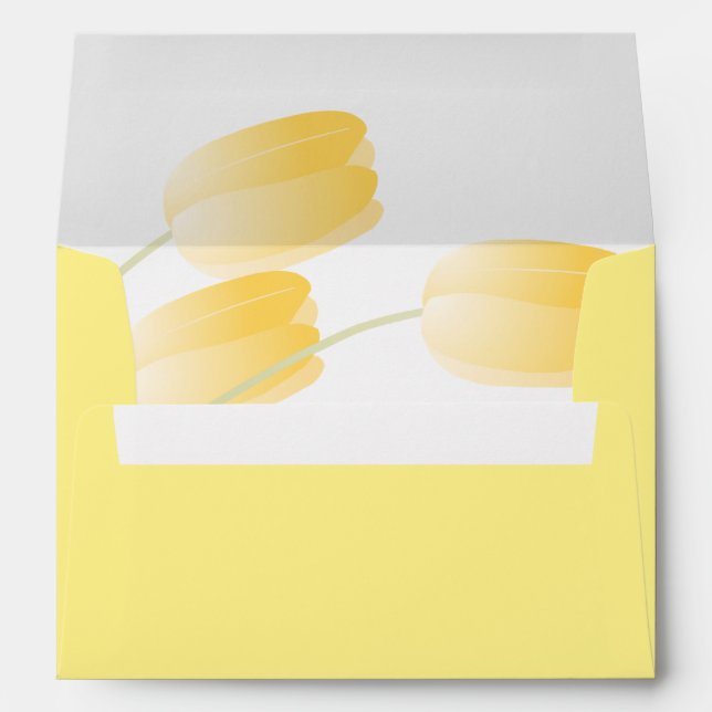 Yellow Tulips Spring Floral Self-Addressed Envelopes (Back (Bottom))