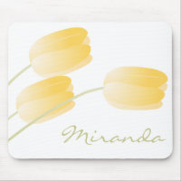 Yellow Tulips Spring Floral with Custom Monogram