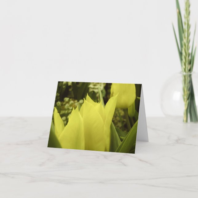 Yellow Tulips Springtime Note Card (Front)