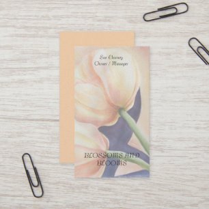 YELLOW TULIPS WATERCOLOR FLOWER BUSINESS CARDS