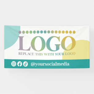Yellow Turquoise Circles Logo Social Media Banner